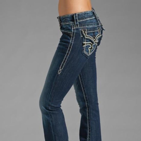 Rock Revival Denim - ROCK REVIVAL Celine Boot Cut Jeans Mid Wash {QQ15}